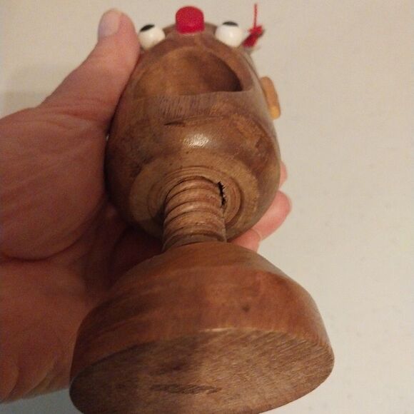 Vintage Japan Wood Hand Carved Nut Cracker Crackerjack Hand Painted Whimsical - Picture 9 of 12